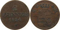 SACHSEN ALBERTINISCHE LINIE 2 PFENNIG Friedrich August II. 1836-1854. -