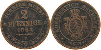 SACHSEN ALBERTINISCHE LINIE 2 PFENNIG Johann (1854-1873) -