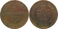 SACHSEN ALBERTINISCHE LINIE 2 PFENNIG Johann (1854-1873) -