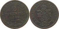 SACHSEN ALBERTINISCHE LINIE 2 PFENNIG Johann (1854-1873) -