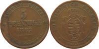 SACHSEN ALBERTINISCHE LINIE 5 PFENNIG Johann (1854-1873) -