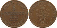 SACHSEN ALBERTINISCHE LINIE 5 PFENNIG Johann 1854-1873. -