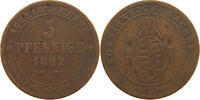 SACHSEN ALBERTINISCHE LINIE 5 PFENNIG Johann 1854-1873. -