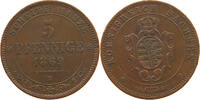 SACHSEN ALBERTINISCHE LINIE 5 PFENNIG Johann 1854-1873. -