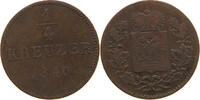SCHWARZBURG RUDOLSTADT 1/4 KREUZER Friedrich Günther 1807-1867. -