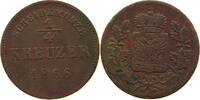 SCHWARZBURG RUDOLSTADT 1/4 KREUZER Friedrich Günther 1807-1867. -