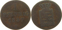 SACHSEN ALBERTINISCHE LINIE 1 PFENNIG Friedrich August II. (1836-1854) -