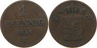 SACHSEN ALBERTINISCHE LINIE 1 PFENNIG Friedrich August II. (1836-1854) -