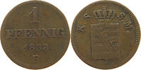 SACHSEN ALBERTINISCHE LINIE 1 PFENNIG Friedrich August II. (1836-1854) -
