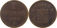 SACHSEN ALBERTINISCHE LINIE 1 PFENNIG Friedrich August II. (1836-1854) -