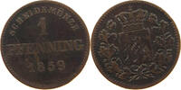 BAYERN 1 PFENNIG Maximilian II. Joseph (1848-1864) -