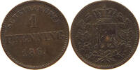 BAYERN 1 PFENNIG Maximilian II. Joseph (1848-1864) -