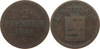 SACHSEN ALBERTINISCHE LINIE 2 PFENNIG Friedrich August II. (1836-1854) -