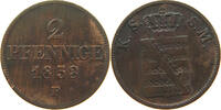 SACHSEN ALBERTINISCHE LINIE 2 PFENNIG Friedrich August II. 1836-1854. -