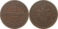 SACHSEN ALBERTINISCHE LINIE 2 PFENNIG Johann (1854-1873) -