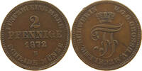 MECKLENBURG SCHWERIN 2 PFENNIG 1872 Friedrich Franz II. 1842-1883 SS- 9,00 EUR  + 5,99 EUR frais d'envoi