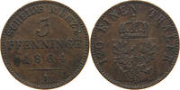 BRANDENBURG PREUSSEN 3 PFENNIG Wilhelm I. (1861-1888) -