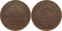 BRANDENBURG PREUSSEN 3 PFENNIG Wilhelm I. (1861-1888) -