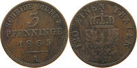 BRANDENBURG PREUSSEN 3 PFENNIG Wilhelm I. (1861-1888) -