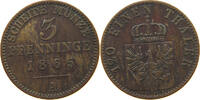 BRANDENBURG PREUSSEN 3 PFENNIG Wilhelm I. (1861-1888) -