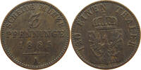 BRANDENBURG PREUSSEN 3 PFENNIG Wilhelm I. (1861-1888) -