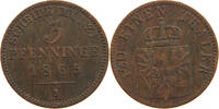 BRANDENBURG PREUSSEN 3 PFENNIG Wilhelm I. (1861-1888) -