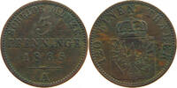 BRANDENBURG PREUSSEN 3 PFENNIG Wilhelm I. (1861-1888) -