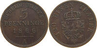 BRANDENBURG PREUSSEN 3 PFENNIG Wilhelm I. (1861-1888) -