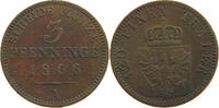 BRANDENBURG PREUSSEN 3 PFENNIG Wilhelm I. (1861-1888) -