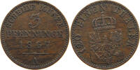 BRANDENBURG PREUSSEN 3 PFENNIG Wilhelm I. (1861-1888) -