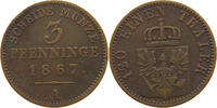 BRANDENBURG PREUSSEN 3 PFENNIG Wilhelm I. (1861-1888) -