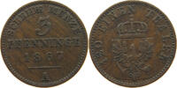 BRANDENBURG PREUSSEN 3 PFENNIG Wilhelm I. (1861-1888) -