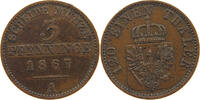 BRANDENBURG PREUSSEN 3 PFENNIG Wilhelm I. (1861-1888) -