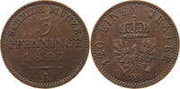 BRANDENBURG PREUSSEN 3 PFENNIG Wilhelm I. (1861-1888) -