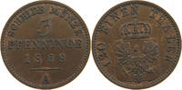 BRANDENBURG PREUSSEN 3 PFENNIG Wilhelm I. (1861-1888) -