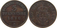 BRANDENBURG PREUSSEN 3 PFENNIG Wilhelm I. (1861-1888) -