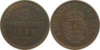 BRANDENBURG PREUSSEN 3 PFENNIG Wilhelm I. (1861-1888) -