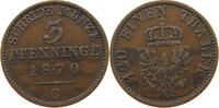 BRANDENBURG PREUSSEN 3 PFENNIG Wilhelm I. (1861-1888) -