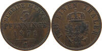 BRANDENBURG PREUSSEN 3 PFENNIG Wilhelm I. (1861-1888) -