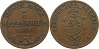 SACHSEN ALBERTINISCHE LINIE 5 PFENNIG Johann (1854-1873) -