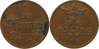 DANZIG 1 PFENNIG 1926 SS- 9,00 EUR  + 5,99 EUR frais d'envoi