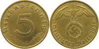 DRITTES REICH 5 REICHSPFENNIG 1938 A SS 6,00 EUR  + 5,99 EUR frais d'envoi
