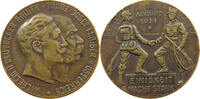 MEDAILLE 1914 KAISERREICH WILHELM II. FRANZ JOSEPH I. Einigkeit macht stark SS