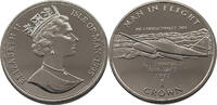 ISLE OF MAN 1 CROWN ELIZABETH II. (1952-2022) MAN IN FLIGHT MESSERSCHMITT -