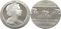 ISLE OF MAN 1 CROWN ELIZABETH II. (1952-2022) OLYMPIC GAMES ATHENS SILVER -