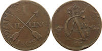 SWEDEN 1 SKILLING GUSTAV IV. ADOLF (1792-1809) OVERSTRUCK ON 1768 HOST -