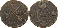 SWEDEN 1/4 SKILLING GUSTAV IV. ADOLF (1792-1809) DOUBLE STRUCK 5 -