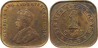 STRAITS SETTLEMENTS 1 CENT GEORGE V. (1910-1936) -