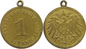 KAISERREICH 1 PFENNIG VERGOLDET -