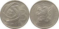 CZECHOSLOVAKIA 3 KORUNY DOUBLE STRUCK LION -